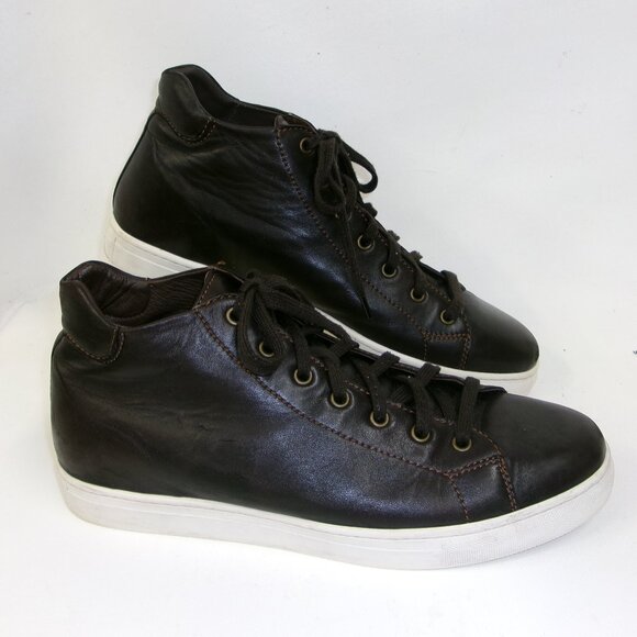 Trask Ashland Dark Brown‎ Leather Men's High Top Sneakers 10.5 - Picture 1 of 7